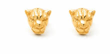 Carica l'immagine nel visualizzatore di Gallery, Orecchini Teste Di Leopardo Dorati