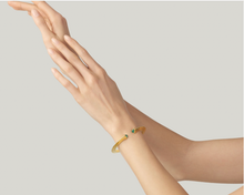 Carica l'immagine nel visualizzatore di Gallery, Bangle Green Blade Piccolo Dorato