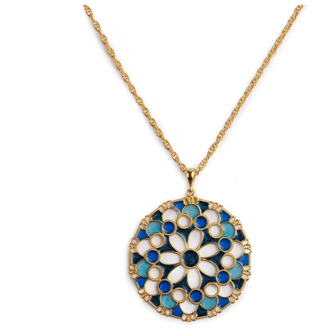 Pendente Merletti Tondo Blu