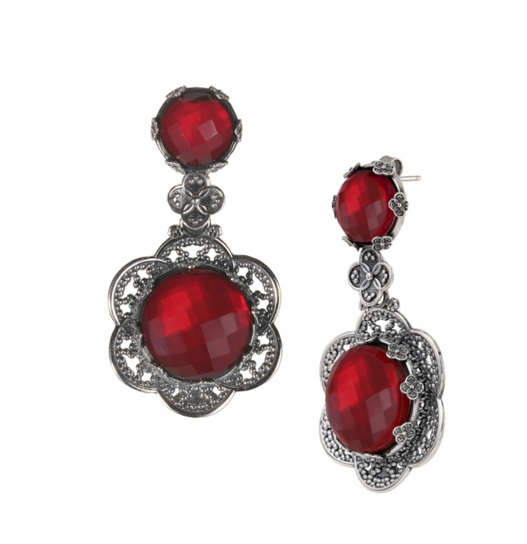 ORECCHINI NINFEA APERTA ROSSI