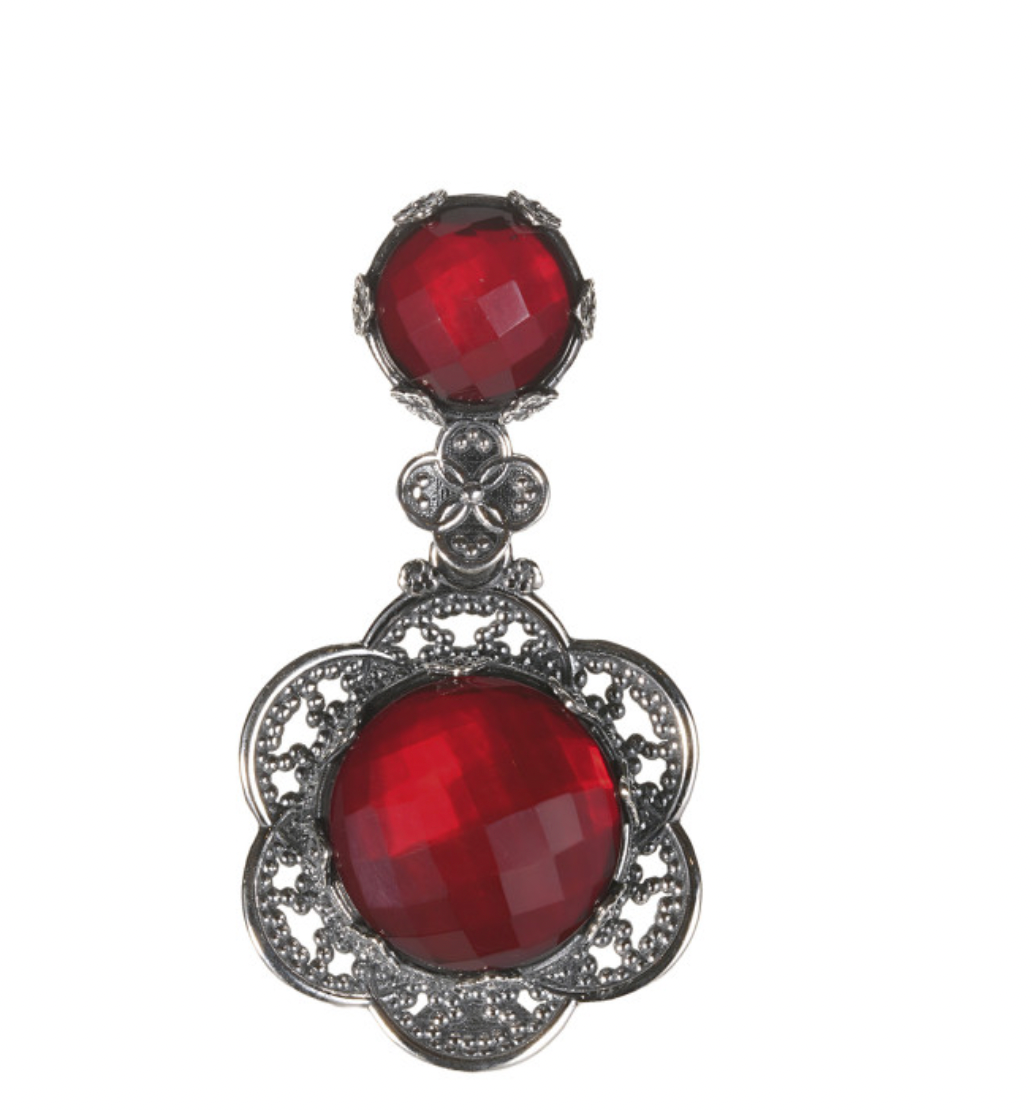 CIONDOLO NINFEA APERTA ROSSO