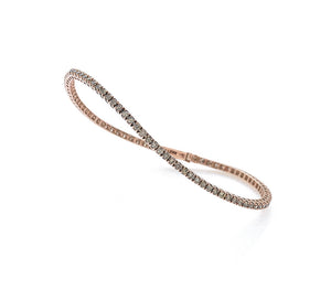 Bracciale Tennis oro rosa e diamanti brown