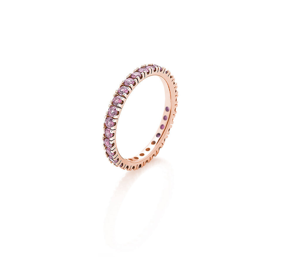 Anello eternelle oro rosa e zaffiri pink